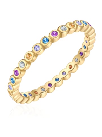 Glanzstücke München Ring aus Sterling Silber mit Zirkonia in gelbgold