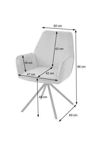 MCW 6er-Set Küchenstuhl G67, Anthrazit-blau, Beine schwarz