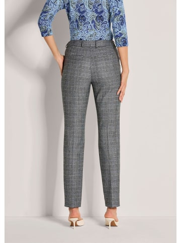 MADELEINE Glencheck-Hose mit Stretch in steingrau / melange / royalblau