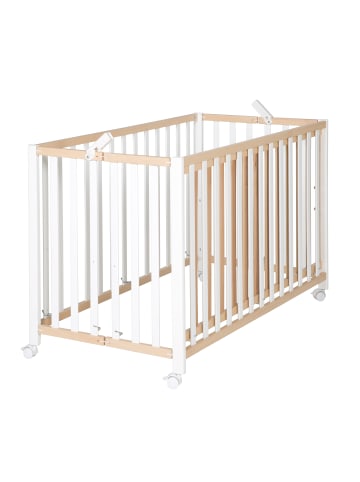 roba Fold Up Klappbett 60 x 120 cm – platzsparendes Gitterbett aus Holz - Bicolor