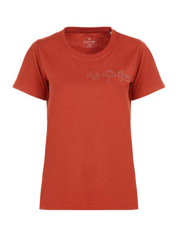 elkline Kurzarm T-Shirt Urlaub Bike in burnt red