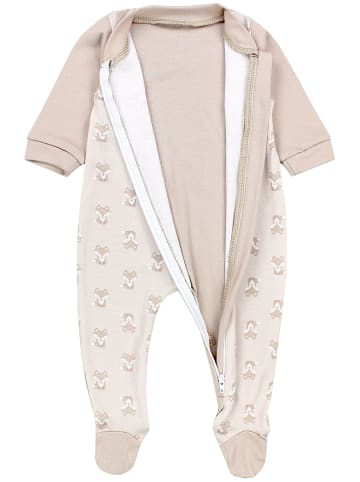 TupTam Baby Unisex Schlafstrampler mit Fuß 3er Pack in beige