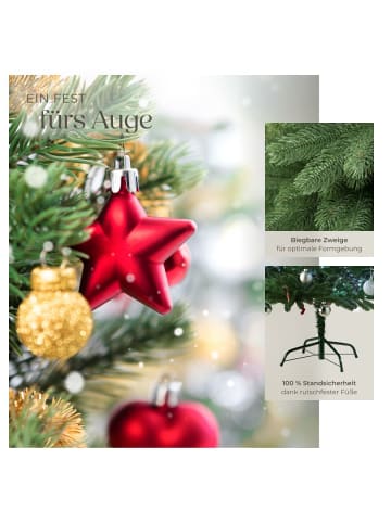 tectake Christbaum künstlich Tannenbaum 140-180cm  Grün