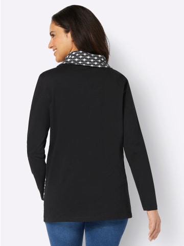 WITT WEIDEN Rollkragenshirt in schwarz-ecru-bedruckt