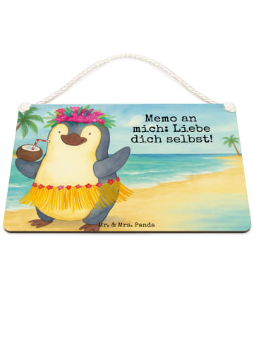 Mr. & Mrs. Panda Schild Pinguin Kokosnuss Design mit Spruch in Weiß