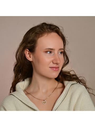 Adeliás Damen Ohrringe – Ohrstecker aus 333 Gold mit Zirkonia in gold