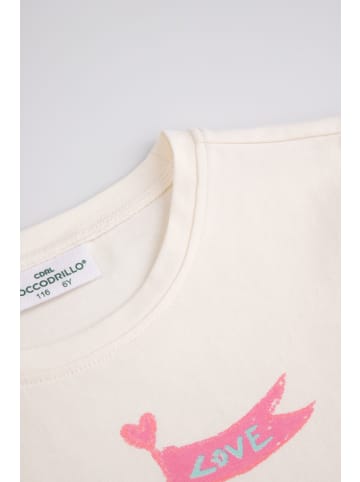 Coccodrillo T-Shirt mit kurzen Ärmeln in ecru