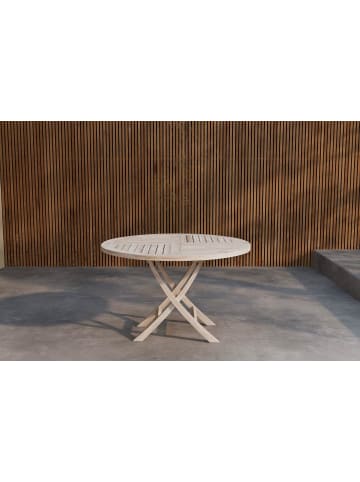 ebuy24 Gartentisch Kenya Whitewash 120 x 120 cm