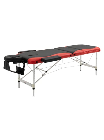 HOMCOM Massageliegen in Schwarz & Rot 215L x 81B x 84H cm