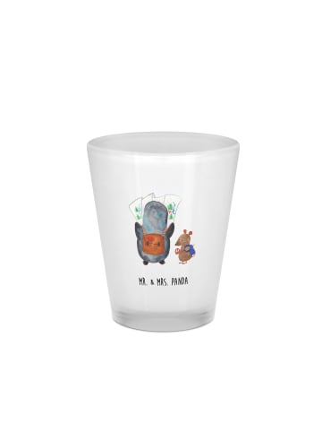 Mr. & Mrs. Panda Schnapsglas Pinguin & Maus Wanderer ohne Spruch in Transparent
