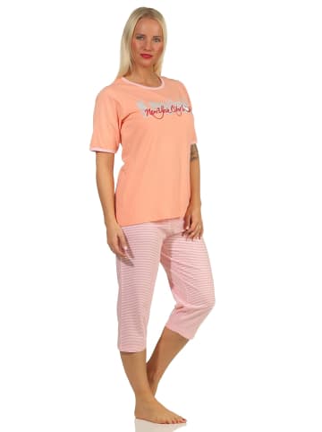 NORMANN CapriSchlafanzug Hose "New York City Loving" - 65215 in apricot