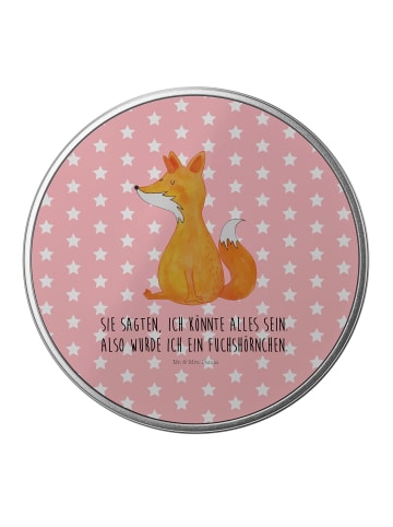 Mr. & Mrs. Panda Blechdose rund Einhorn Fuchs mit Spruch in Rot Pastell