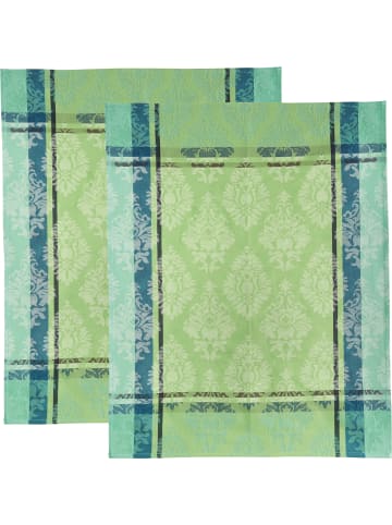 Erwin Müller Jacquard, Halbleinen, Leinen / Halbleinen Geschirrtuch 2er-Pack in grün