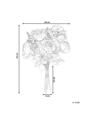 Beliani Künstlicher Blumenstrauß RAPOSA in Rosa/Grün - (W) 40 x (H) 45 x (L) 40 cm