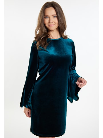 Usha Damen Minikleid Aus Samt in Petrol