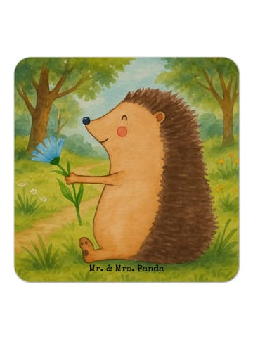 Mr. & Mrs. Panda Tassenuntersetzer Igel Blumen Design ohne Spruch in Weiß