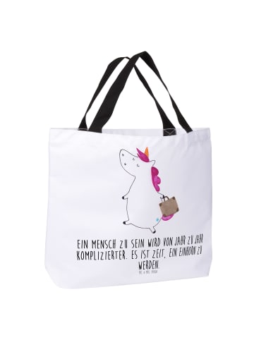 Mr. & Mrs. Panda Reisetasche Einhorn Koffer mit Spruch in Weiß