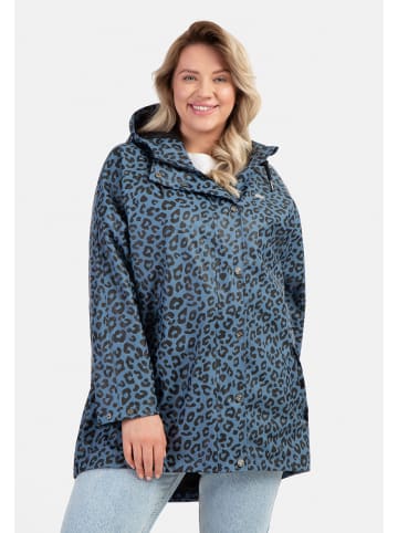 Schmuddelwedda Damen Plus Size Regenmantel Mit Leoprint in Blau Grau Schwarz Leo