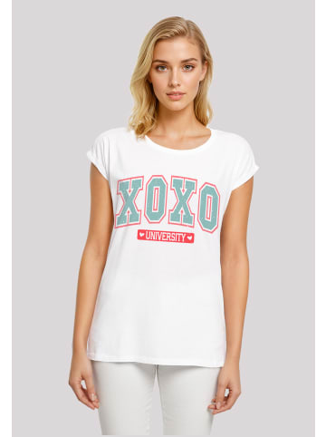 F4NT4STIC Extended Shoulder T-Shirt XOXO University Valentinstag in weiß