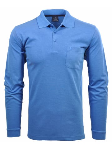 Ragman Poloshirt Langarm in Aqua