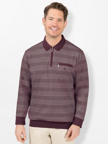 hajo Langarm-Poloshirt in dunkelrot