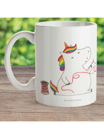 Mr. & Mrs. Panda Kunststoffbecher Einhorn Näherin ohne Spruch in Weiß