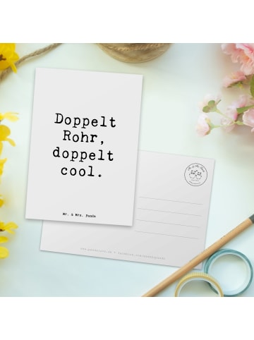 Mr. & Mrs. Panda Postkarte Spruch Fagott Doppelt Cool mit Spruch in Weiß