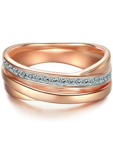 Trilani Ring aus Sterling Silber mit Zirkonia in roségold