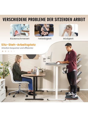 COSTWAY Ergonomischer Steh-Sitz Tisch in Grau