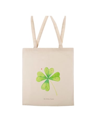 Mr. & Mrs. Panda Tasche Blume Kleeblatt ohne Spruch in Creme