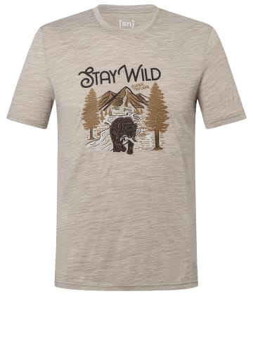 super.natural Merino T-Shirt BETTER A FISH THAN ME in Grau