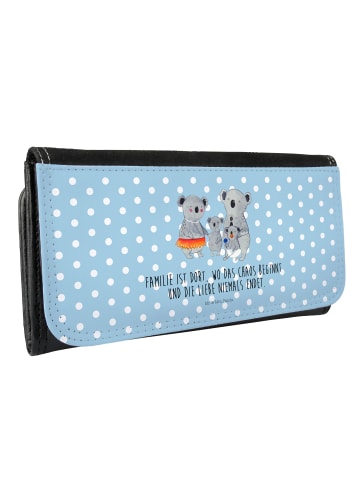 Mr. & Mrs. Panda Damen Portemonnaie Koala Familie mit Spruch in Blau Pastell