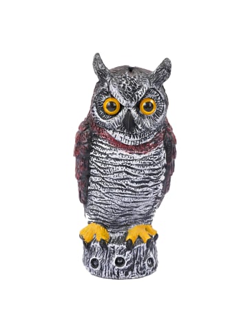 relaxdays Vogelabwehr Eule in Braun/ Weiß - (B)17 x (H)34 x (T)16 cm