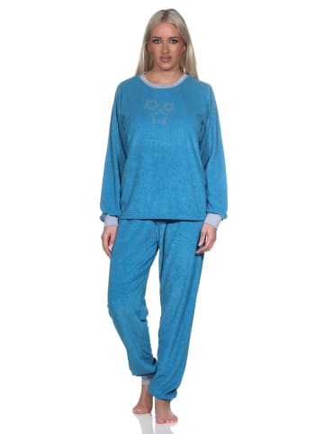 NORMANN Frottee Schlafanzug Homewear Loungewearr Sternen - 81717 in türkis
