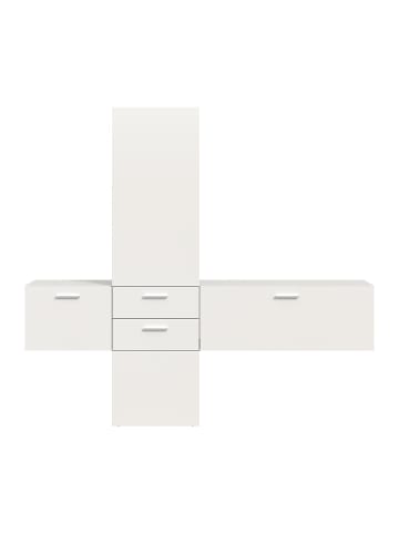 ebuy24 Garderobenmöbel Vaga (3-teilig) Weiß 208 x 36 cm