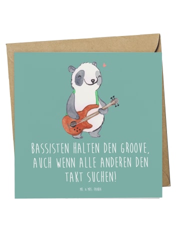 Mr. & Mrs. Panda Einladungskarte Bassgitarre Groove mit Spruch in Meeresbrise