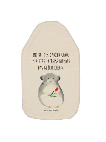 Mr. & Mrs. Panda Warmwasserbeutel Chinchilla Blume mit Spruch in Weiß