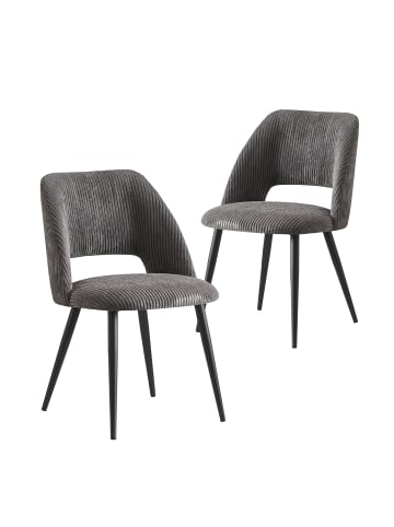 B&D Home 2er-Set: Esszimmerstuhl VICKY in Anthrazit - (B)53 x (H)81 x (T)58 cm