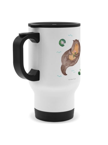 Mr. & Mrs. Panda Thermobecher Otter Seerose ohne Spruch in Weiß