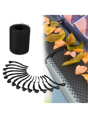 relaxdays 10x Dachrinnen-Laubschutz in Schwarz