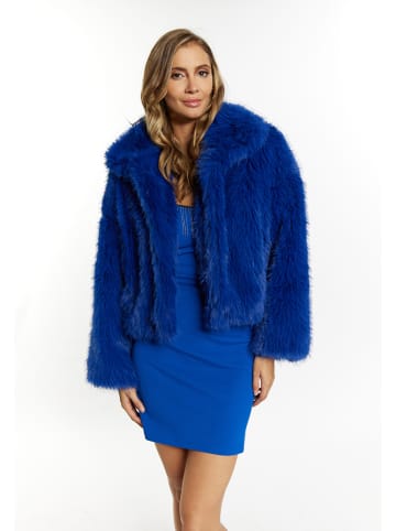 faina Damen Faux Fur Blouson in Königsblau