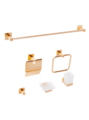 Beliani 8-tlg Badaccessoires Set UVITA in Gold