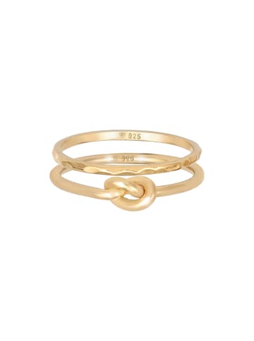 Elli Ring 925 Sterling Silber Knoten, Ring Set in Gold