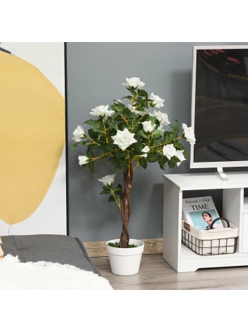 Outsunny künstliche Pflanzen-18L x 18B x 90H cm-Weiß