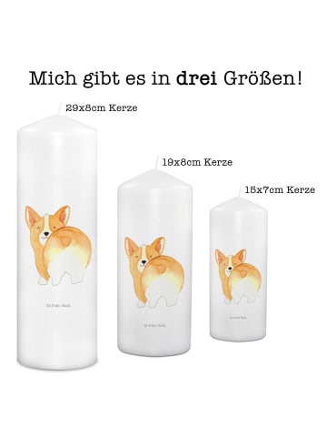 Mr. & Mrs. Panda Weihnachtskerze Corgi Po ohne Spruch in Weiß