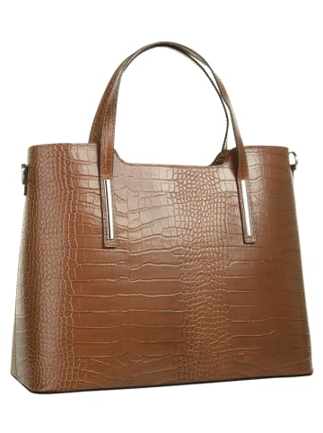 Cluty Handtasche echt Leder in cognac