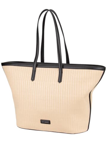 Karl Lagerfeld Shopper K/Signature Raffia MD Tote in Natural/Black