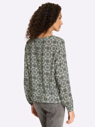 Heine Druck-Bluse in khaki-sand-bedruckt