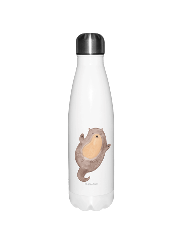 Mr. & Mrs. Panda Thermosflasche Otter Umarmen ohne Spruch in Weiß