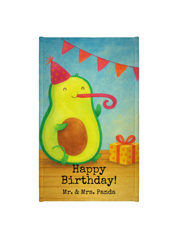 Mr. & Mrs. Panda Gästehandtuch Avocado Geburtstag Design mit Spruch in Weiß